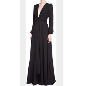 JILL Jill Stuart black long sleeve v-neck gown